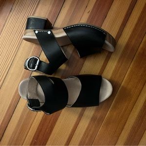 Dansko black womens sandals